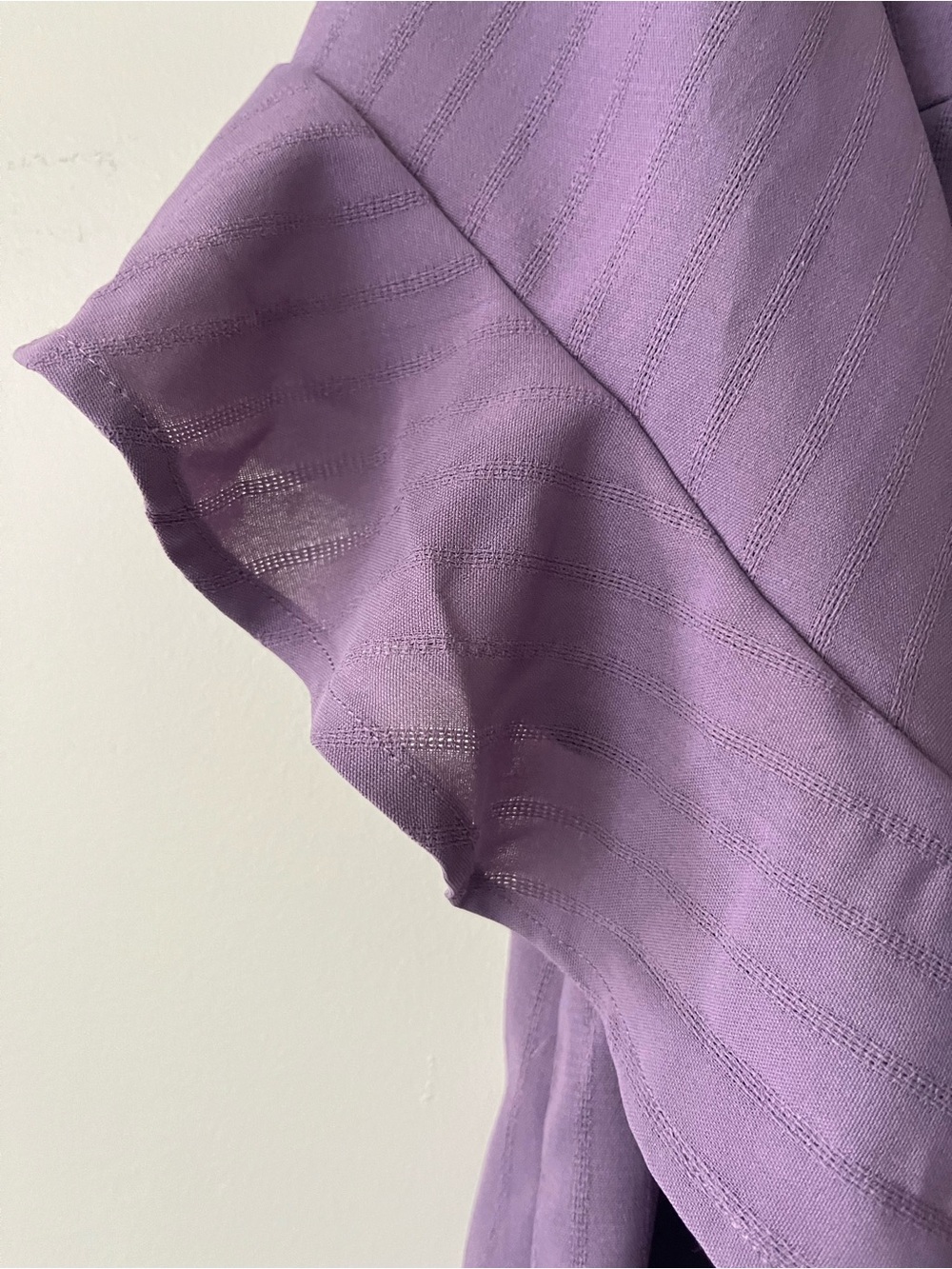 BloomChic Lavender Ruffle Sleeve Pintuck Blouse - Picture 3 of 7